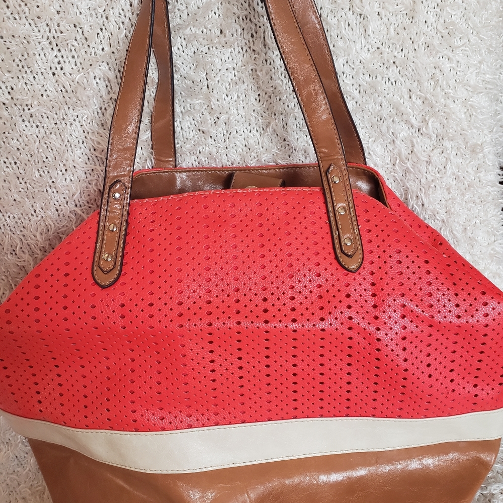 Preforated Soft Leather Like Hobo Bag